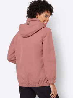 Jacken| Freizeitjacke mit Lederimitat-Paspeln rosenholz