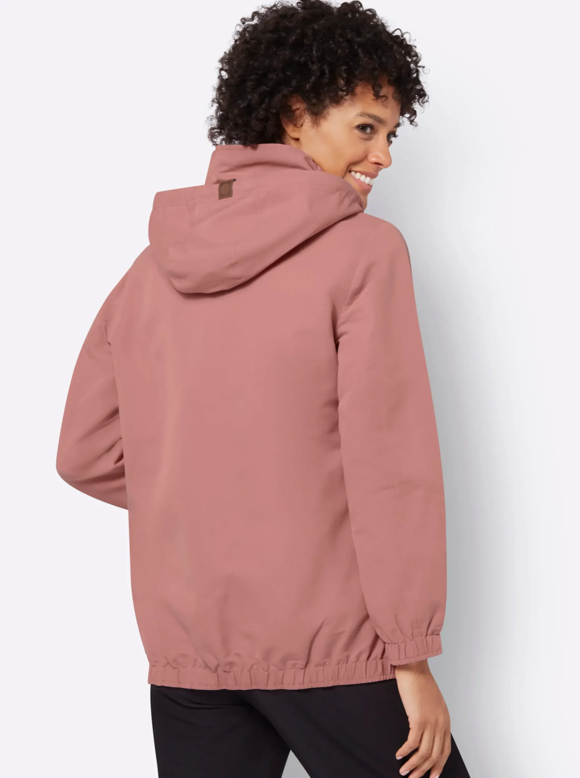 Jacken| Freizeitjacke mit Lederimitat-Paspeln rosenholz