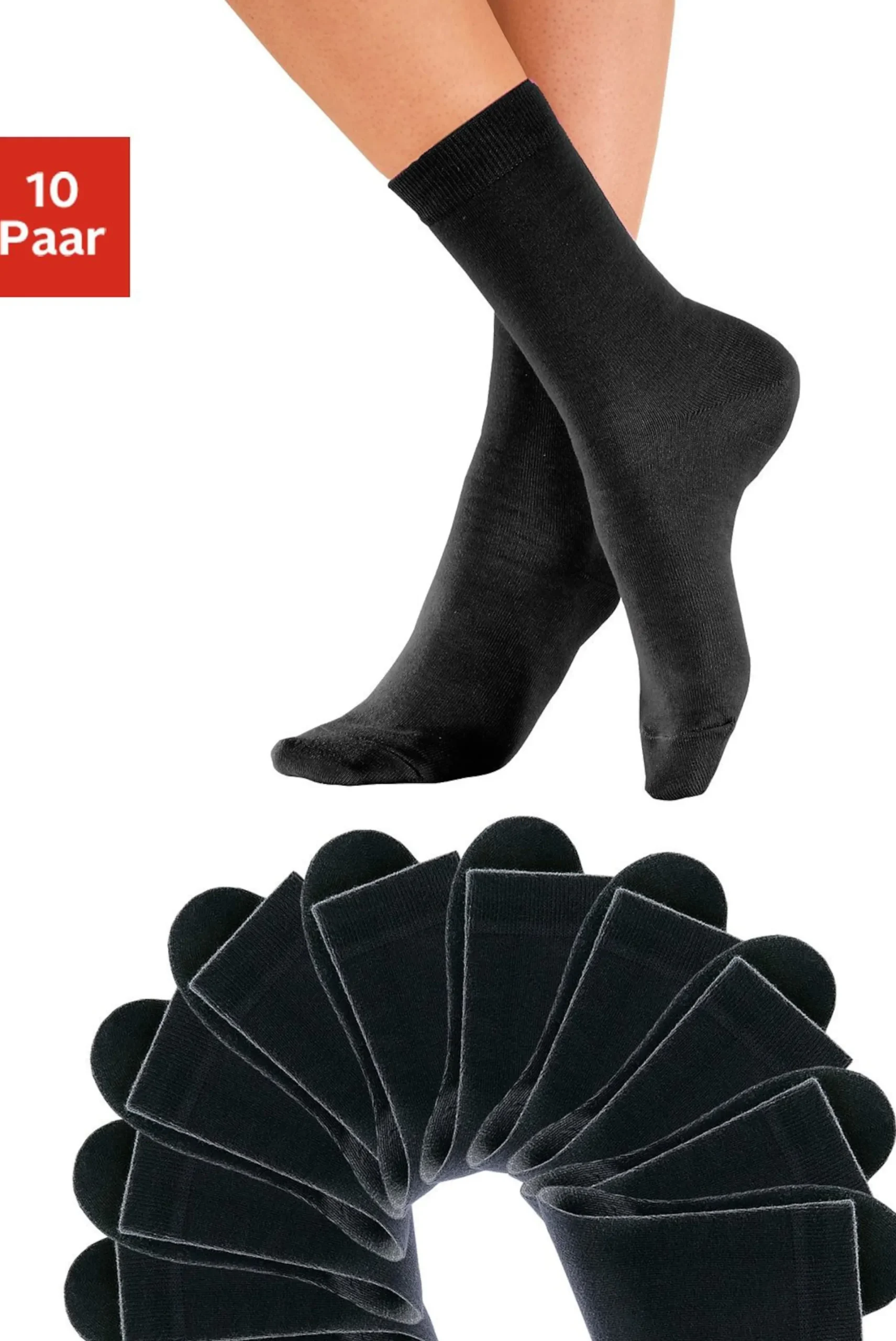 Strümpfe & Socken|H.I.S Freizeitsocken 10xschwarz