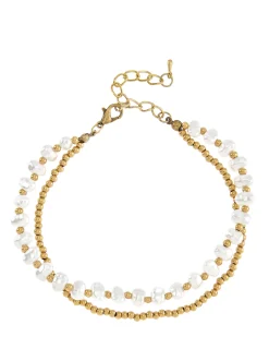 Schmuck|LASCANA Fußkette goldfarben-ecru
