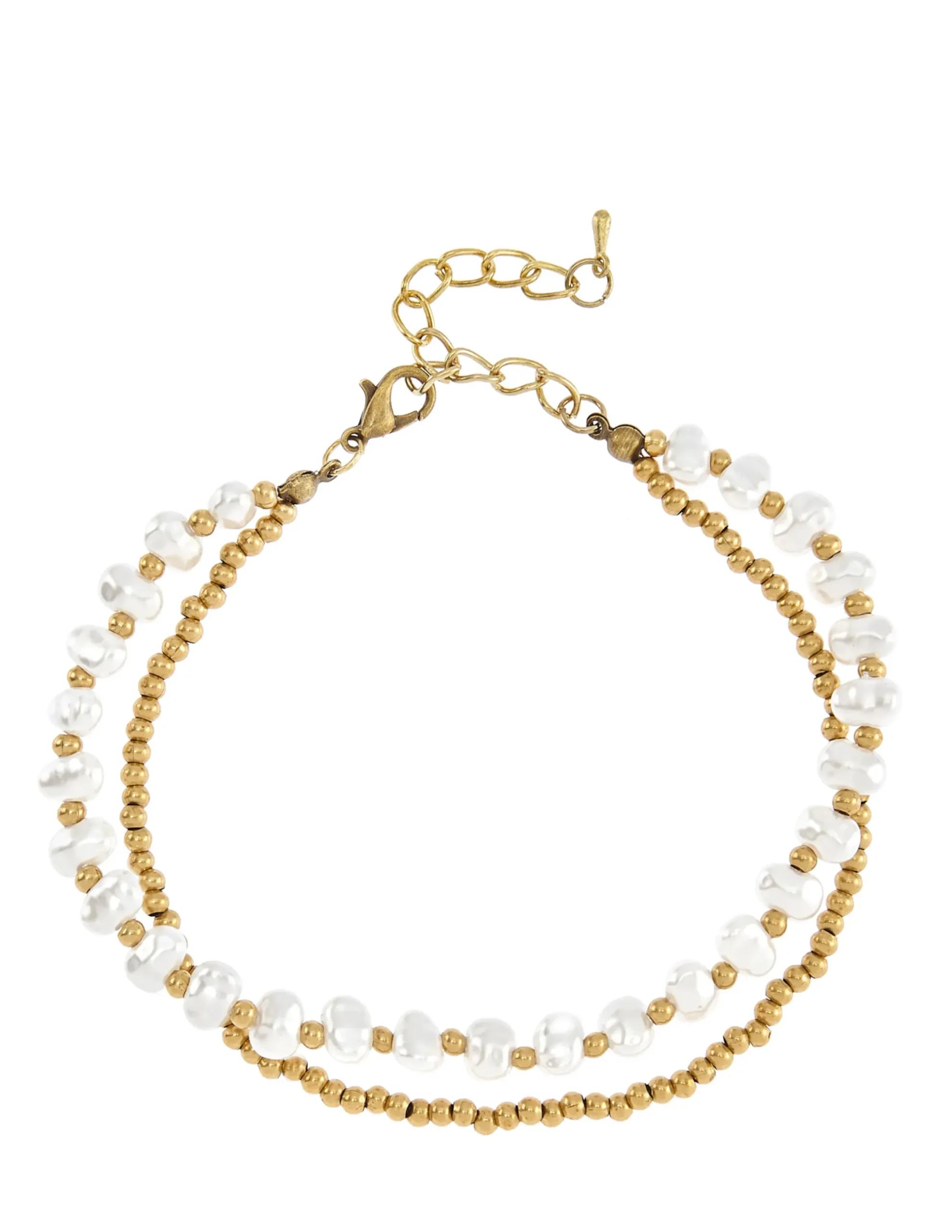 Schmuck|LASCANA Fußkette goldfarben-ecru