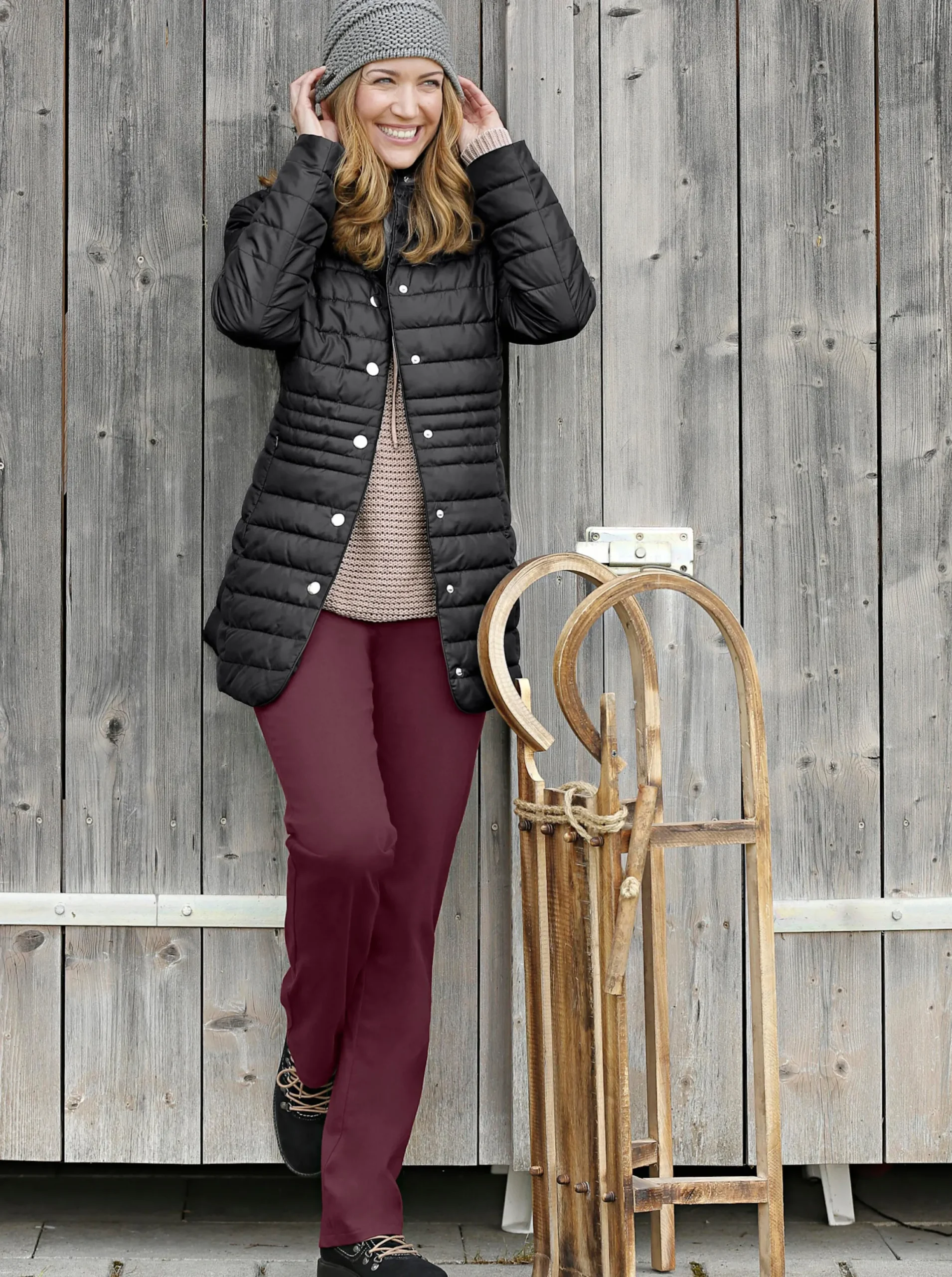 Hosen|Cosma Funktionshose schmutzabweisend und knitterarm bordeaux