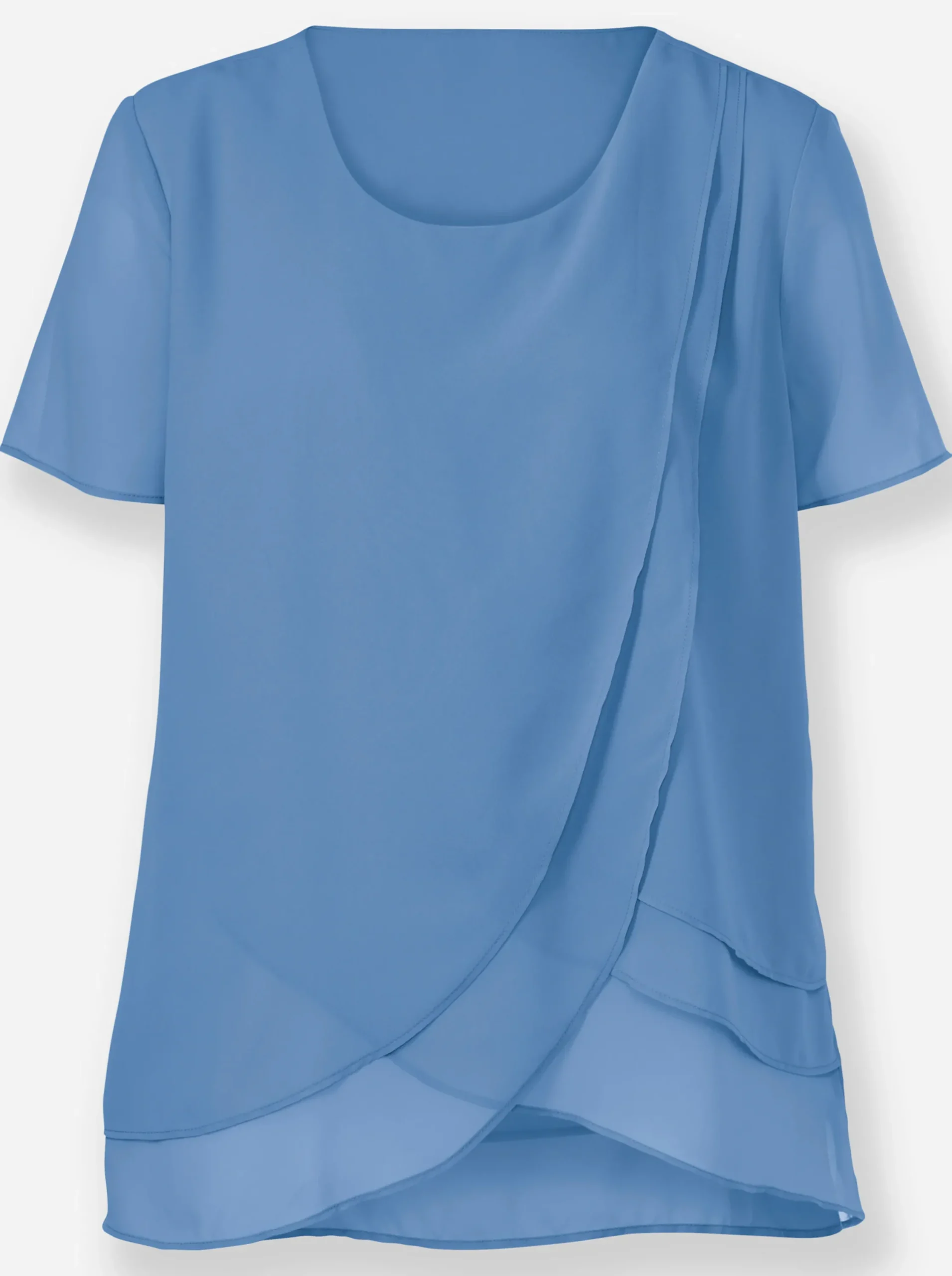 Blusen| Georgettebluse in Lagenverarbeitung himmelblau