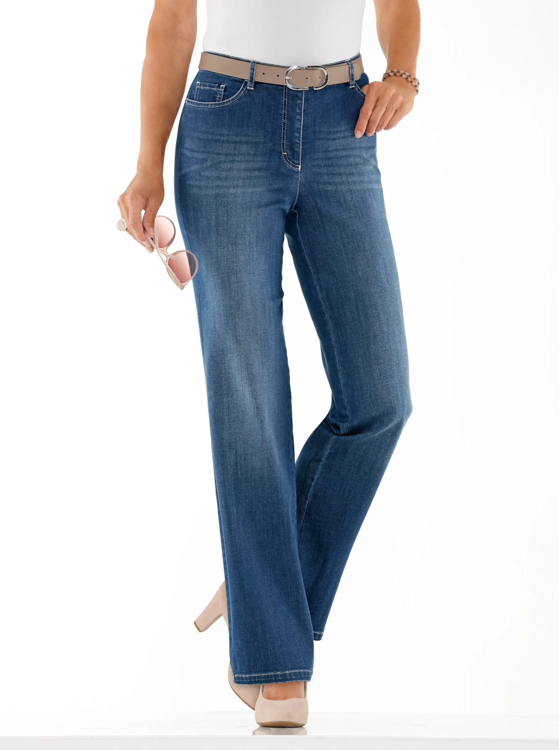 Jeans|Cosma Gerade Jeans mit Stickerei blue-stone-washed