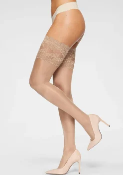 Strümpfe & Socken|Vivance Halterlose Feinstrümpfe perle