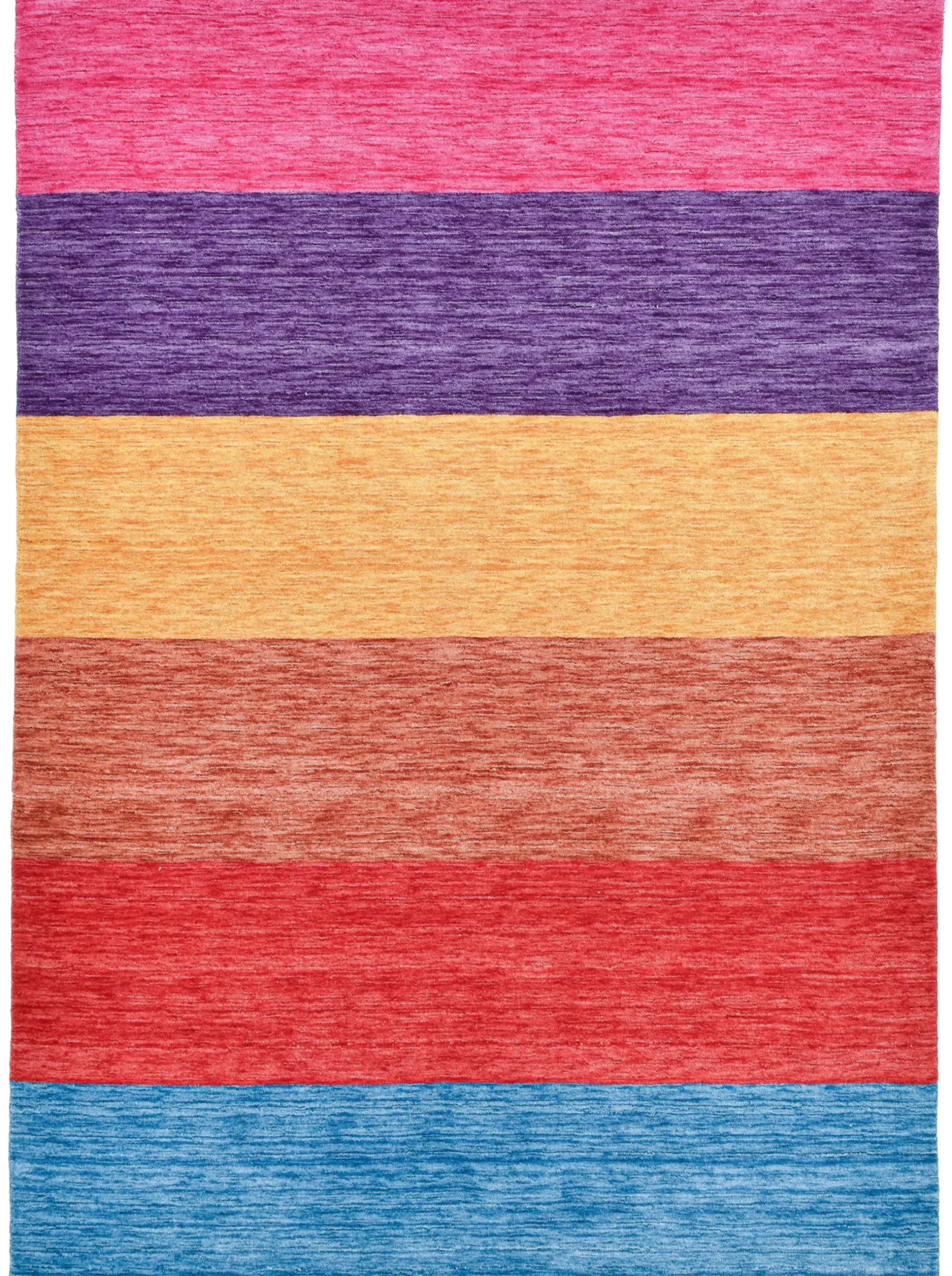 Teppiche|heine home Handwebteppich pink-blau-gestreift