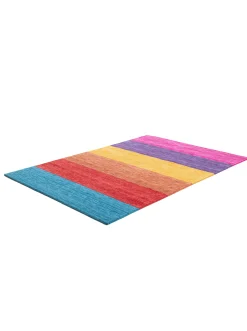 Teppiche|heine home Handwebteppich pink-blau-gestreift