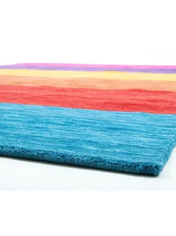 Teppiche|heine home Handwebteppich pink-blau-gestreift