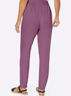 Hosen| Haremshose mit Bündchen am Saum violett