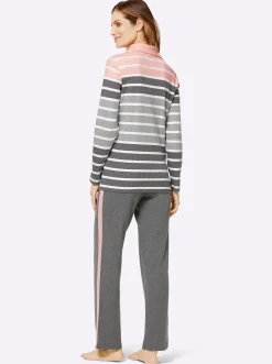 Homewear|feel good Hausanzug in Interlock-Qualität grau-rosé