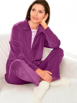 Homewear|Comtessa Hausanzug mit jeweils 2 Taschen beere