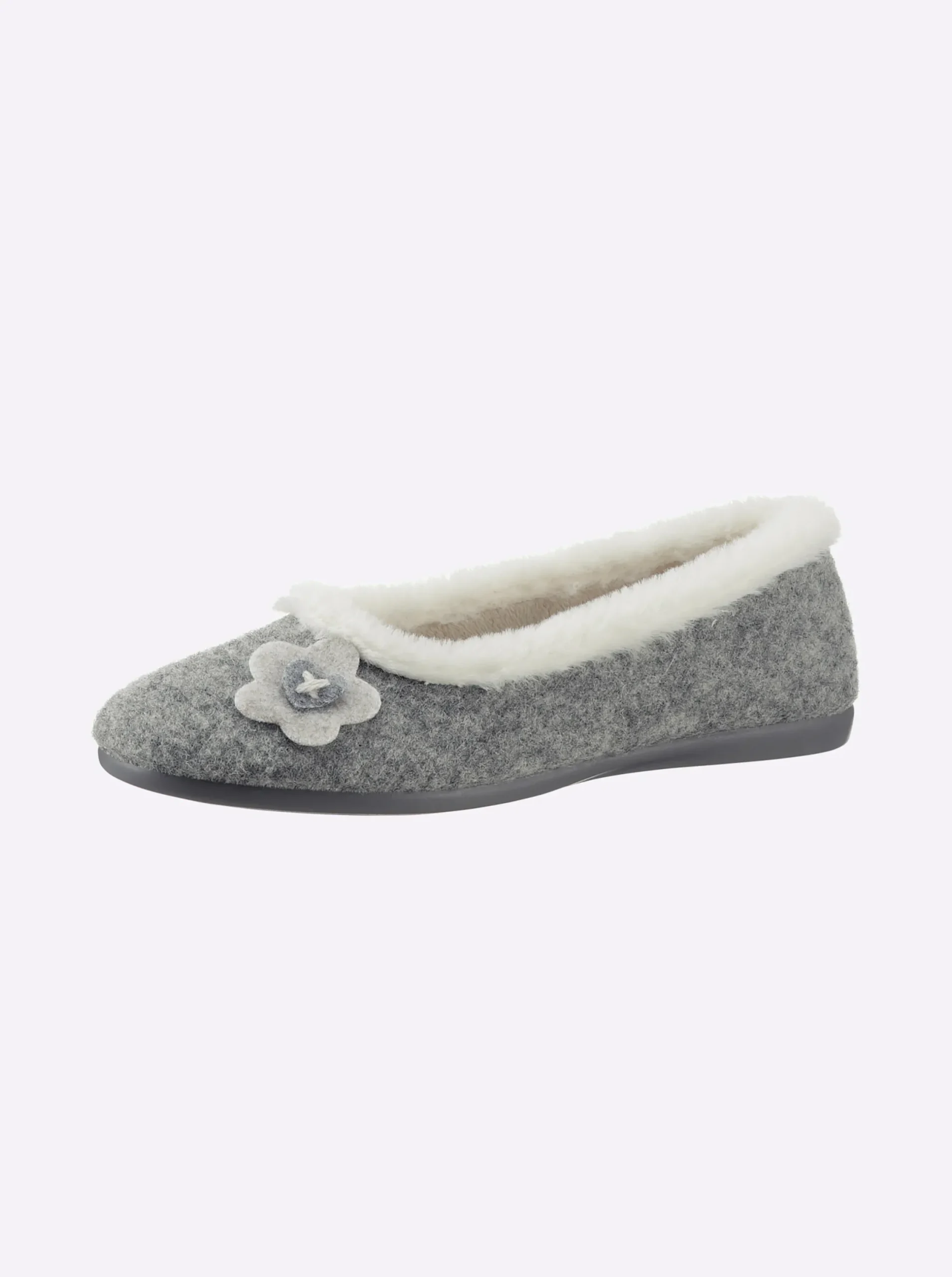 Hausschuhe|Ballerinas| Hausschuh grau