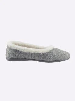 Hausschuhe|Ballerinas| Hausschuh grau