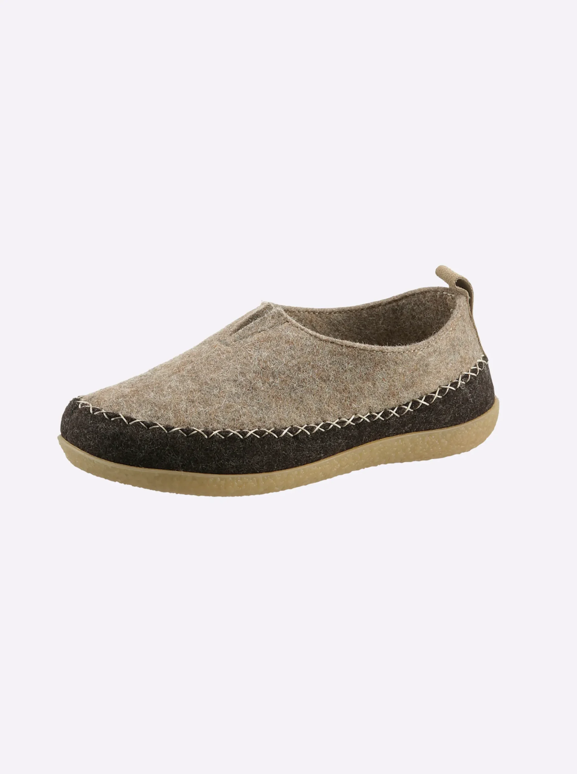 Hausschuhe|Waldläufer Hausschuh beige-braun