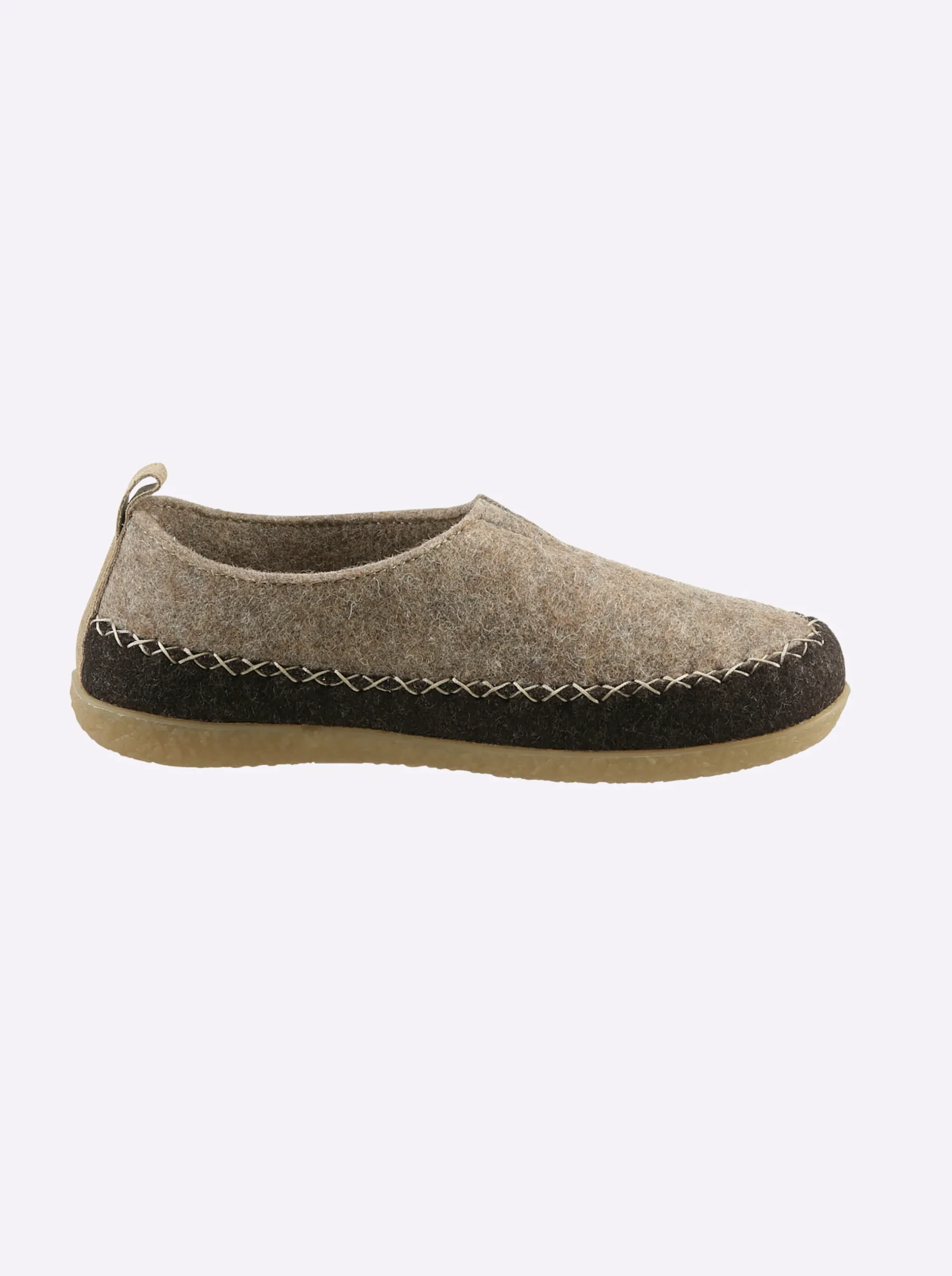 Hausschuhe|Waldläufer Hausschuh beige-braun