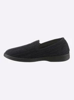 Hausschuhe| Hausschuh in Cord-Qualität marine