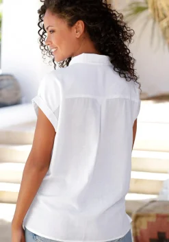 Strandmode|LASCANA Hemdbluse weiß