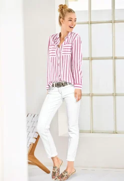 Basics|heine Hemdbluse pink-ecru