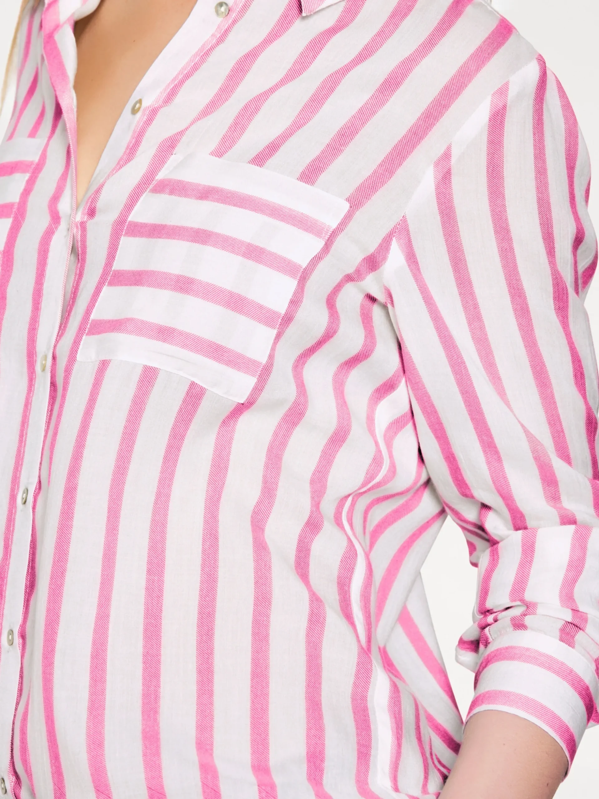Basics|heine Hemdbluse pink-ecru