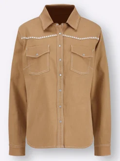 Blusen| Hemdbluse camel