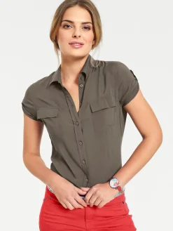 Strandmode|heine Hemdbluse oliv