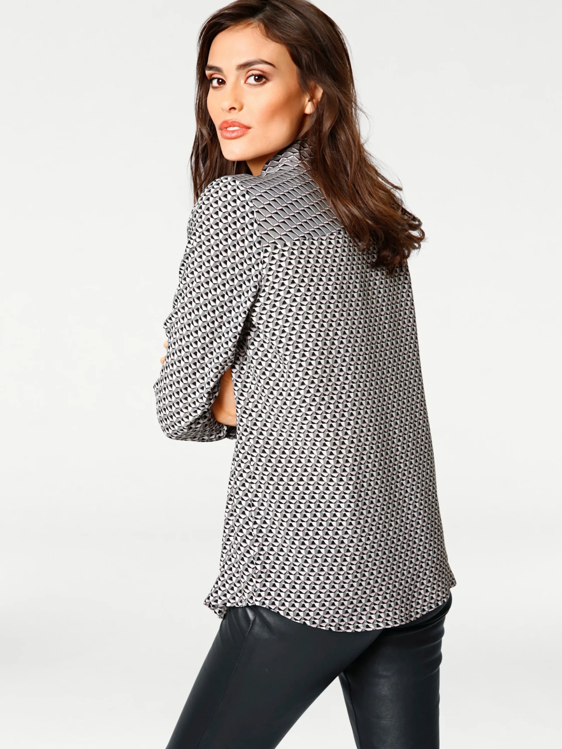 Blusen|heine Hemdbluse grau-rosé