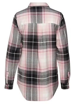 Strandmode|Blusen|Buffalo Hemdbluse rosa-schwarzkariert