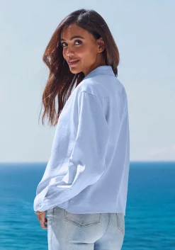 Blusen|Buffalo Hemdbluse blau