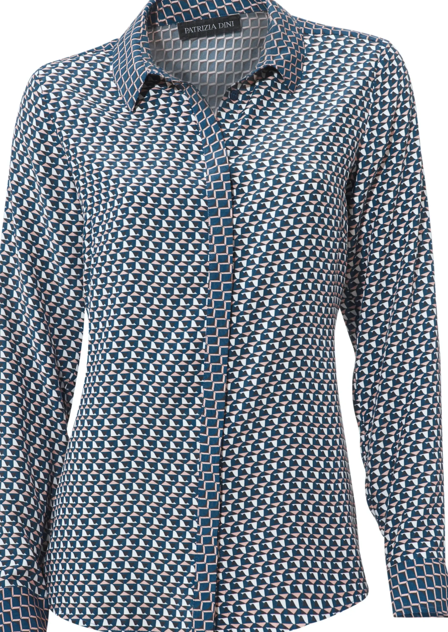 Blusen|heine Hemdbluse blau-rosé