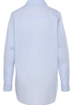 Strandmode|Buffalo Hemdbluse hellblau-weiß-gestreift