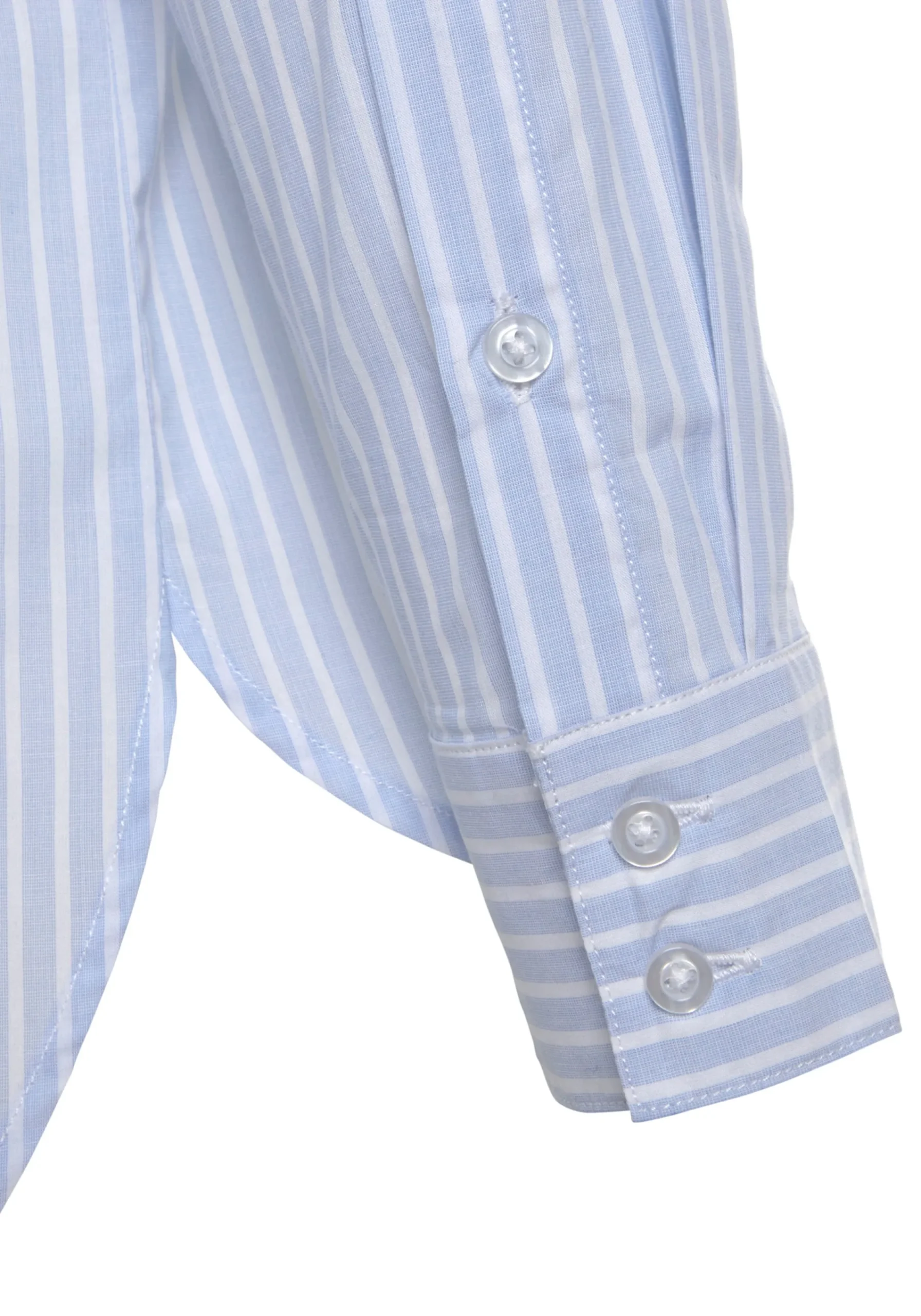 Strandmode|Buffalo Hemdbluse hellblau-weiß-gestreift