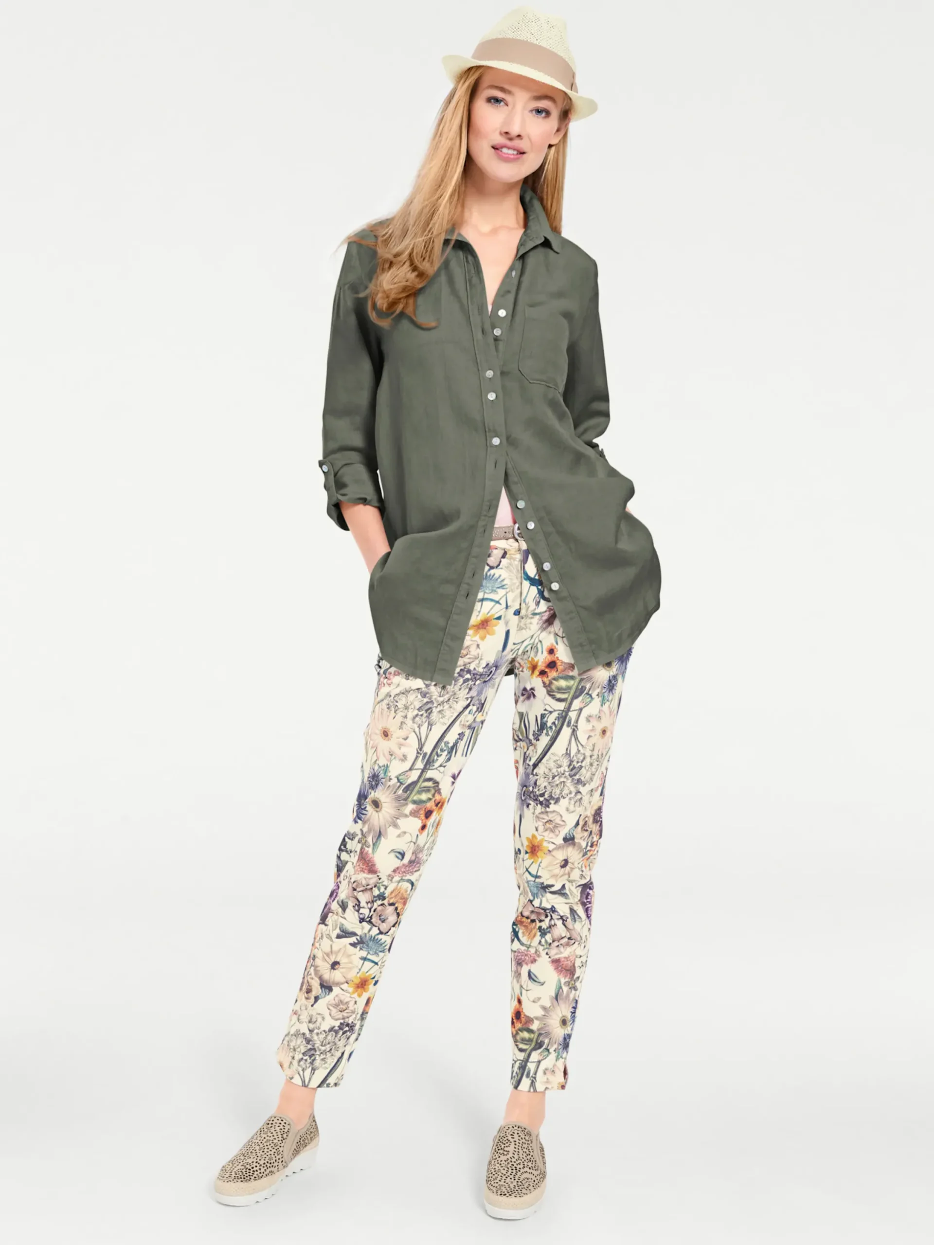 Basics|heine Hemdbluse khaki