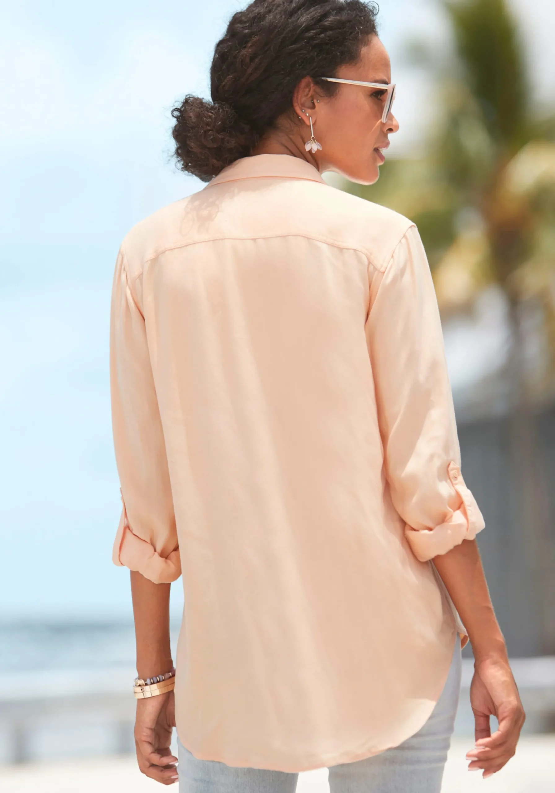 Strandmode|Blusen|Vivance Hemdbluse peach