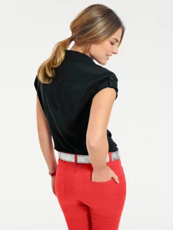 Strandmode|Basics|heine Hemdbluse schwarz