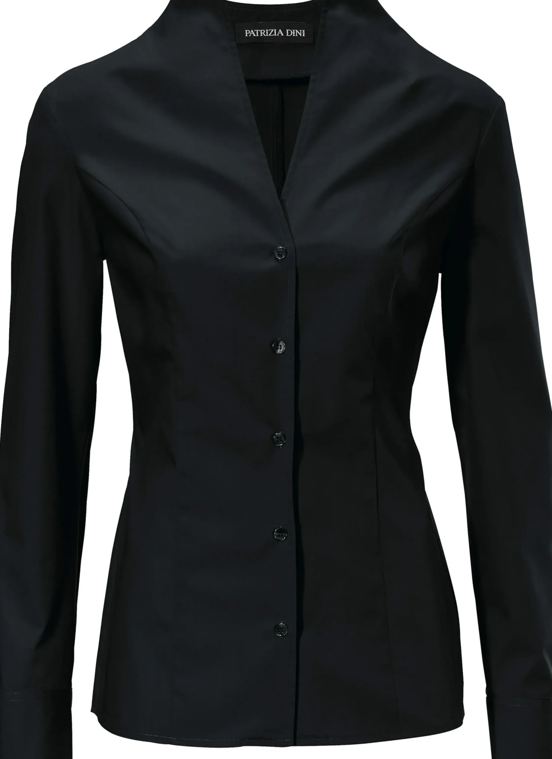 Blusen|heine Hemdbluse mit Stehkragen schwarz