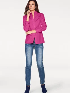 Blusen|heine Hemdbluse mit Stehkragen beere