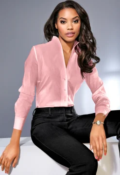Blusen|heine Hemdbluse mit Stehkragen altrose