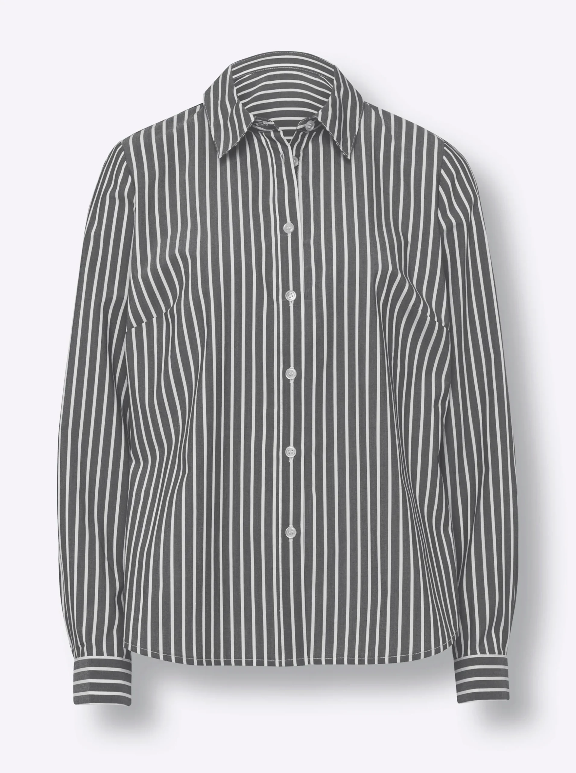 Blusen|heine Hemdbluse mit Streifen marine-weiß-gestreift