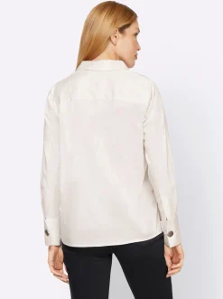 Blusen|heine Hemdbluse mit Zierknöpfen ecru