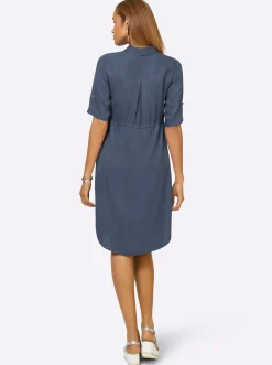 Kleider| Hemdblusenkleid rauchblau