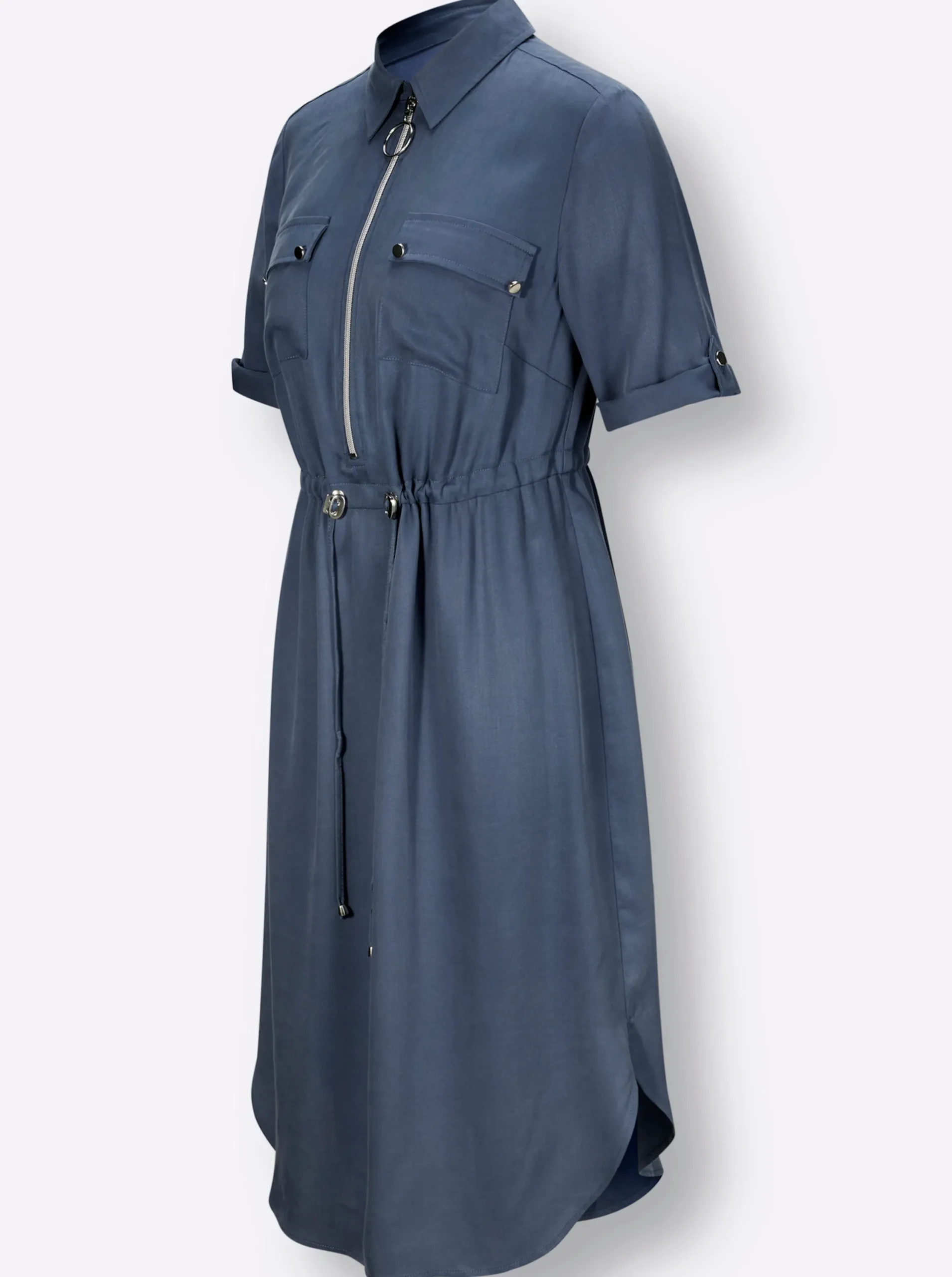Kleider| Hemdblusenkleid rauchblau