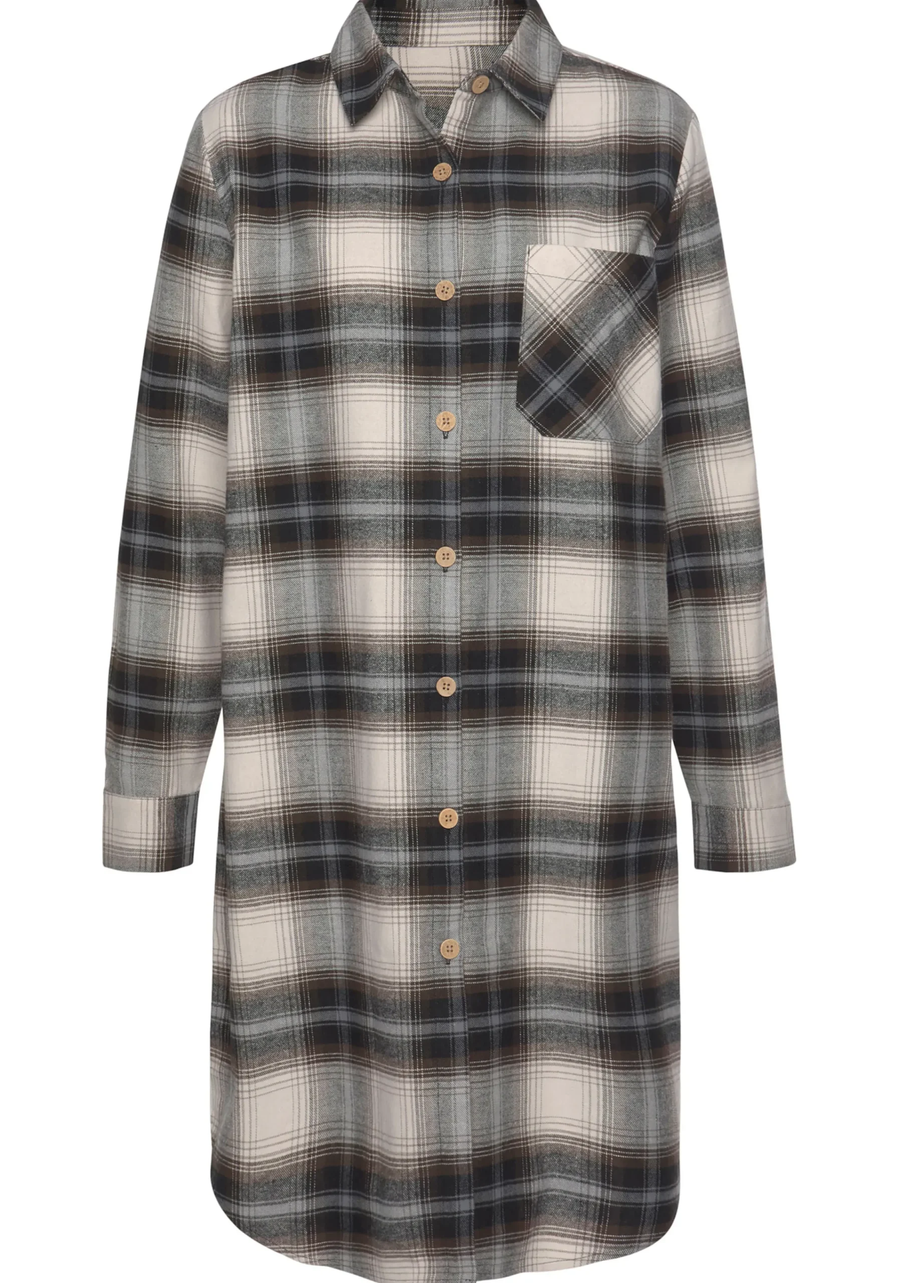 Kleider|Buffalo Hemdblusenkleid braun-kariert