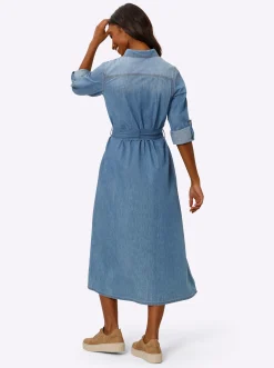 Kleider|heine Hemdblusenkleid mit variabler Armlänge blue-bleached