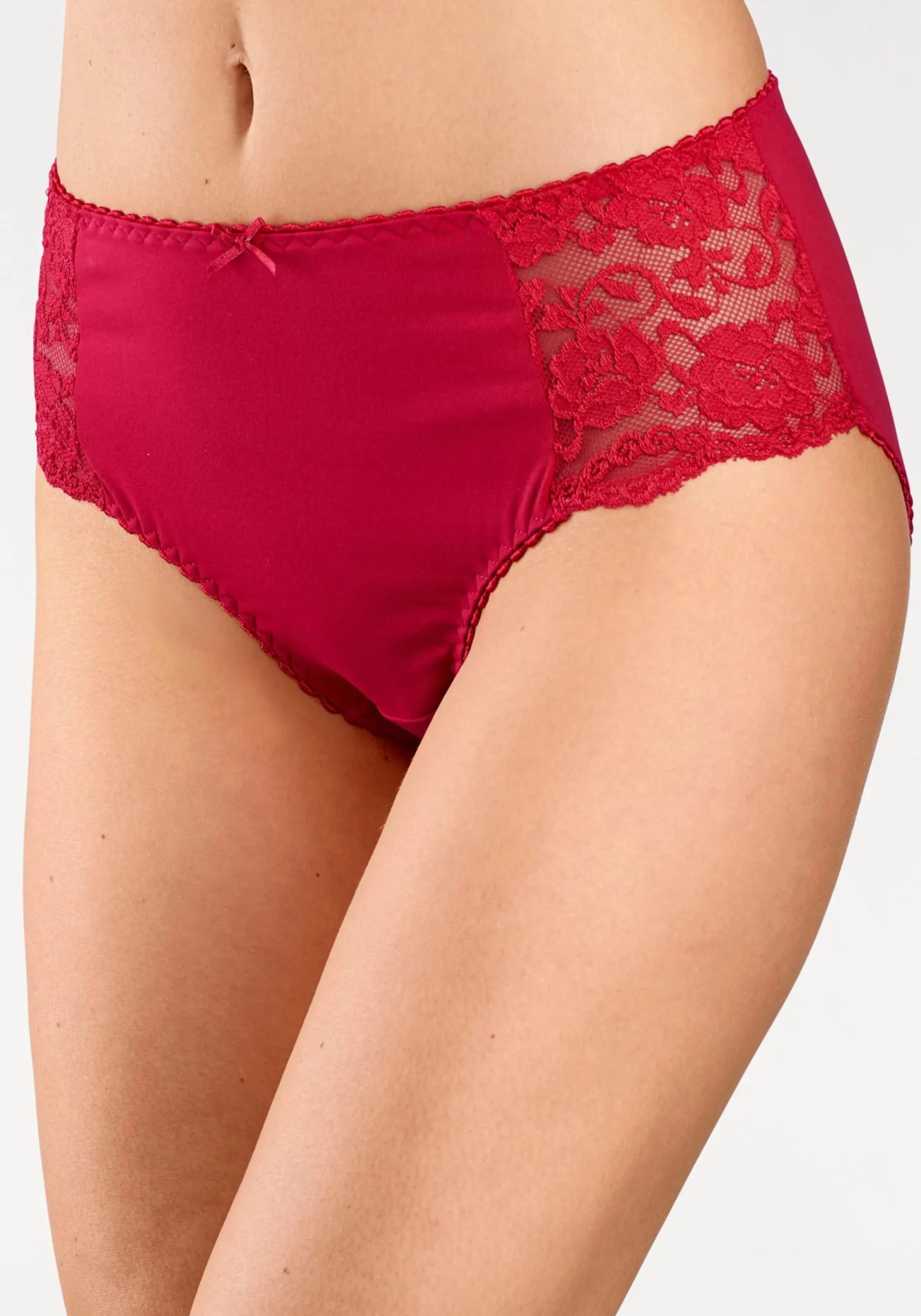 Unterhosen|petite fleur Hüftslip rot,schwarz,weiß