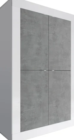 Side- & Highboards|INOSIGN Highboard weißhochglanzlack/beton-optik