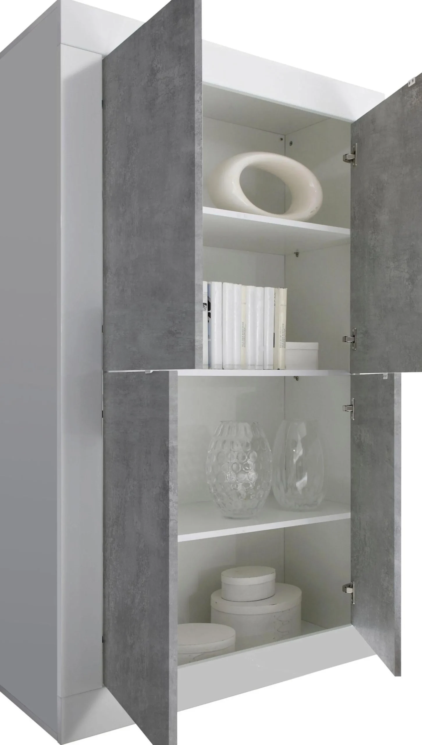 Side- & Highboards|INOSIGN Highboard weißhochglanzlack/beton-optik