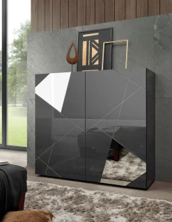 Side- & Highboards|INOSIGN Highboard anthrazithochglanzlack