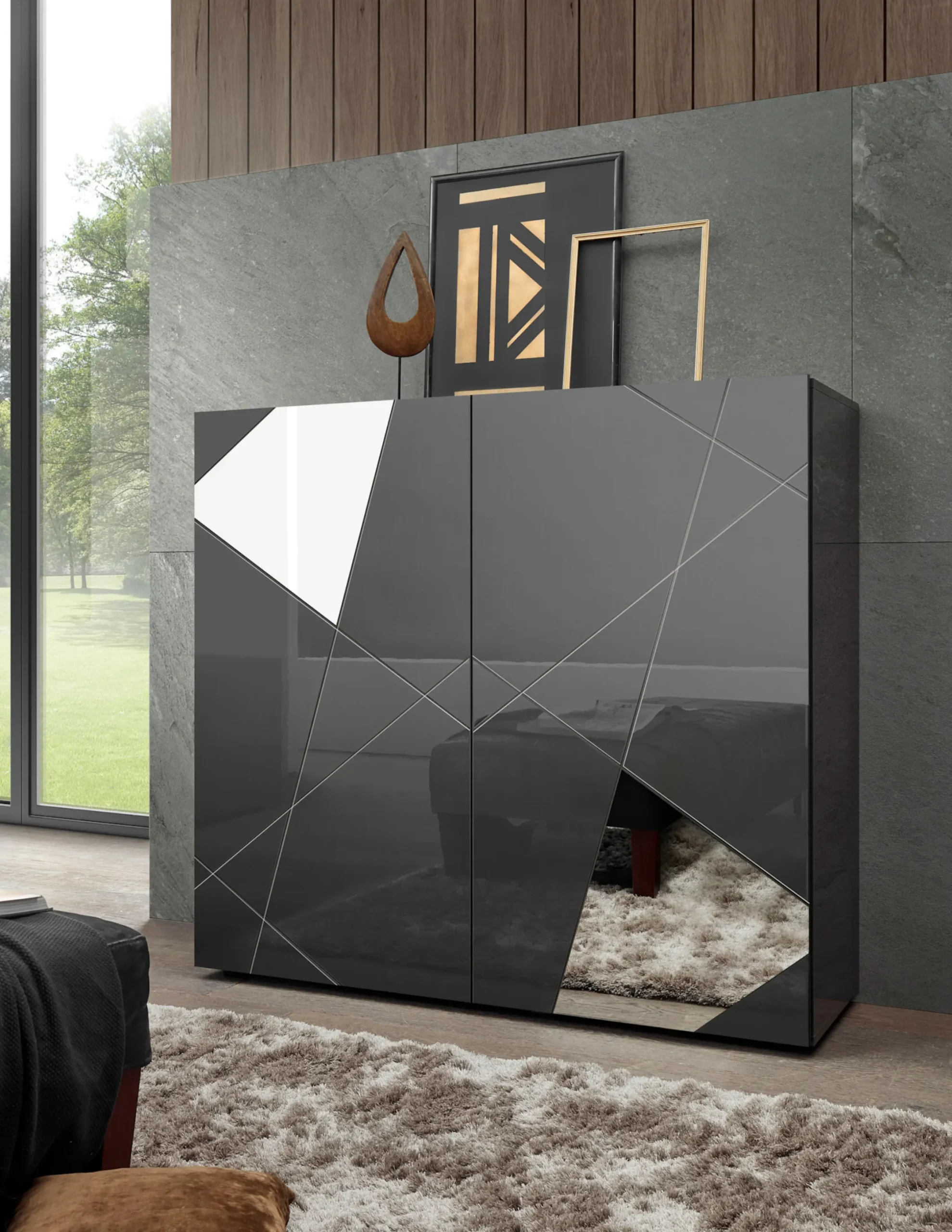 Side- & Highboards|INOSIGN Highboard anthrazithochglanzlack