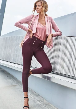 Hosen|LASCANA Highwaist Leggings weinrot