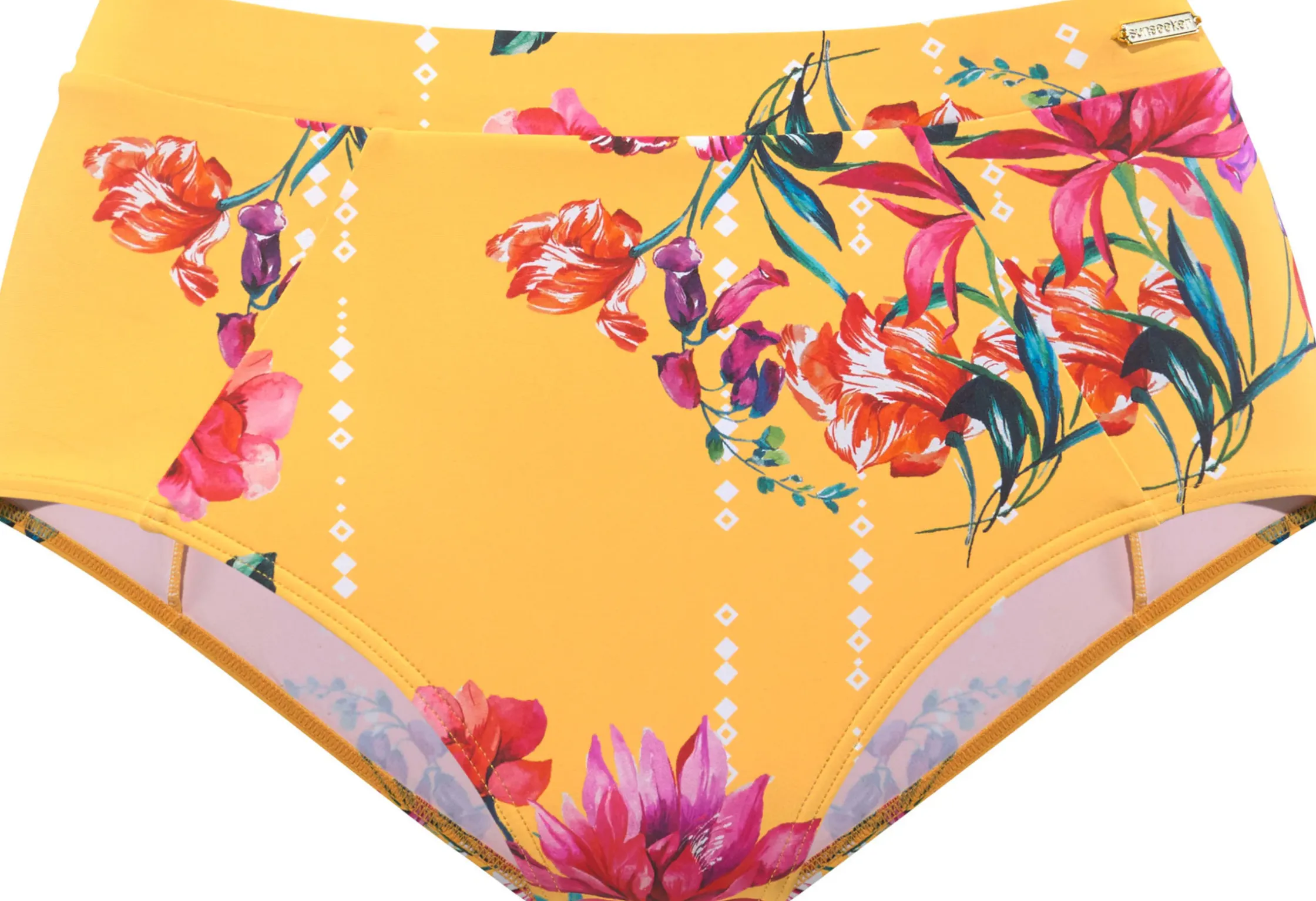 Bikinis|Sunseeker Highwaist-Bikini-Hose gelb-bedruckt
